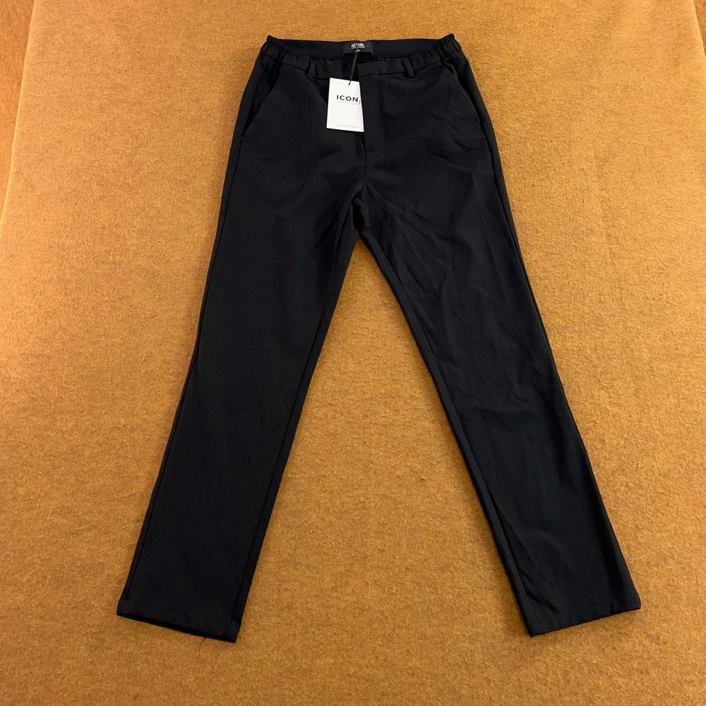 Icon Amsterdam Mens 30 Black The Tech Trousers Pant NWT
